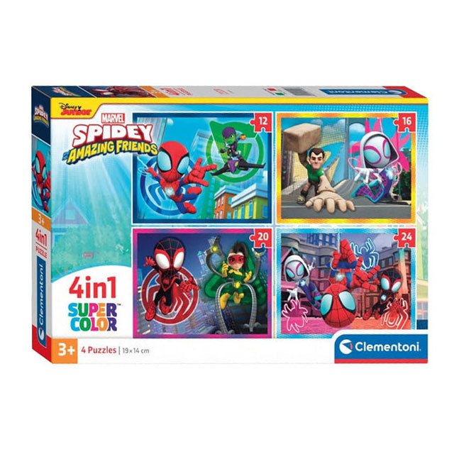 Clementoni - legpuzzel 4in1 spidey and his amazing friends