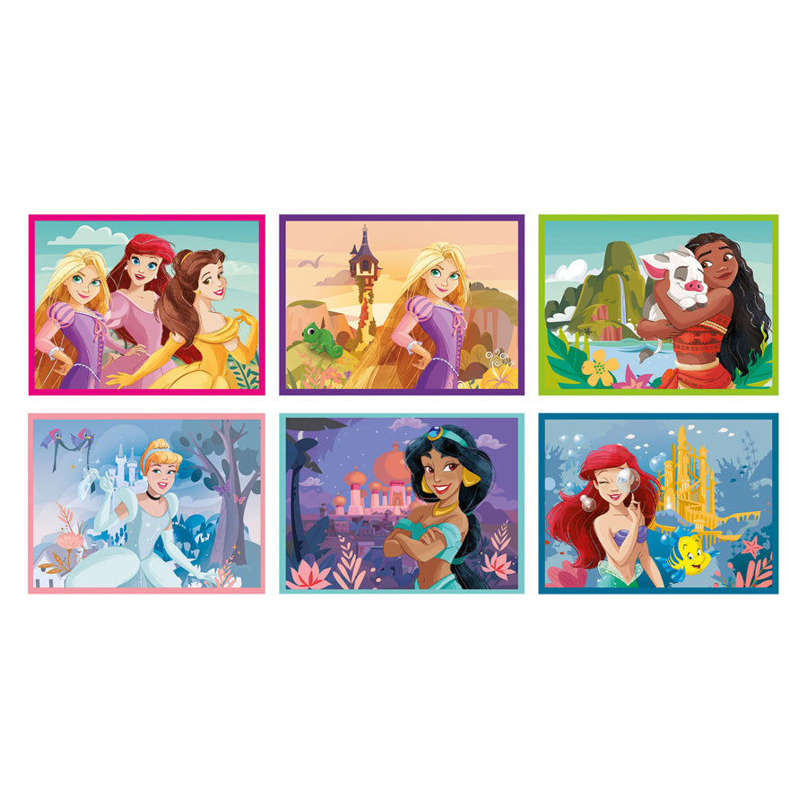 Clementoni - 12 blokken puzzel - disney prinsessen - 6 afbeeldingen - vanaf 3 jaar