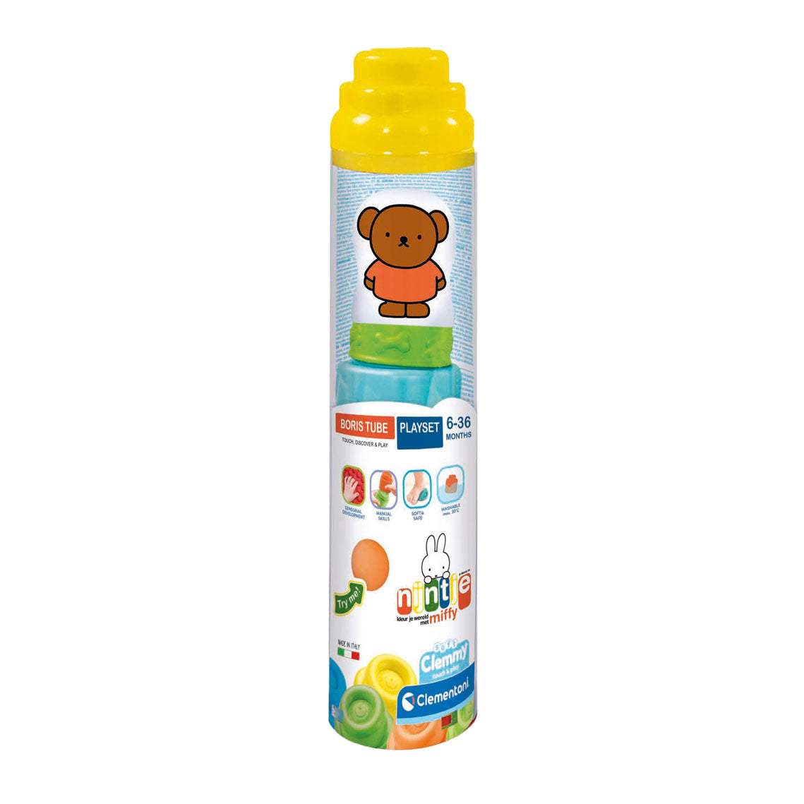 Clementoni - baby - nijntje boris clemmy soft blokken in koker 5dlg.