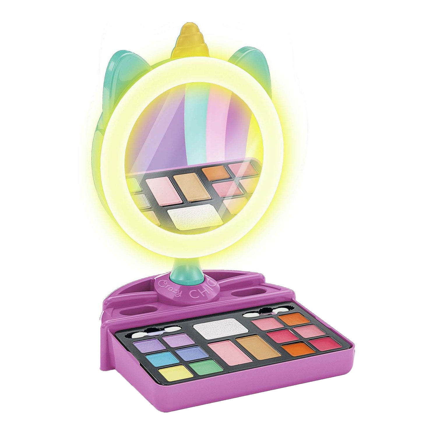 Clementoni crazy chic - eenhoorn spiegel met led ring licht