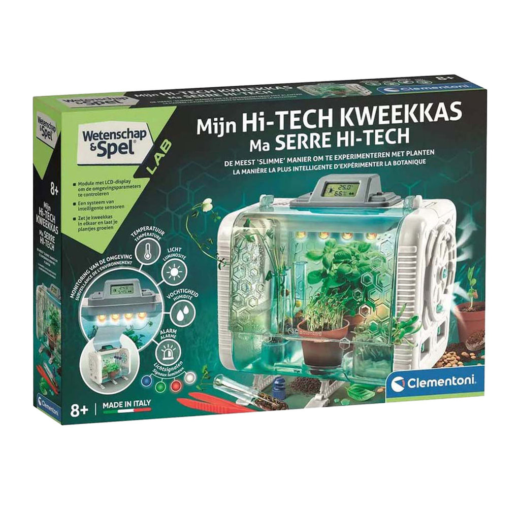 Clementoni wetenschap en spel - hi-tech kweekkas - stem speelgoed - broeikas - experimenteren met planten - groene vingers - vanaf 8 jaar