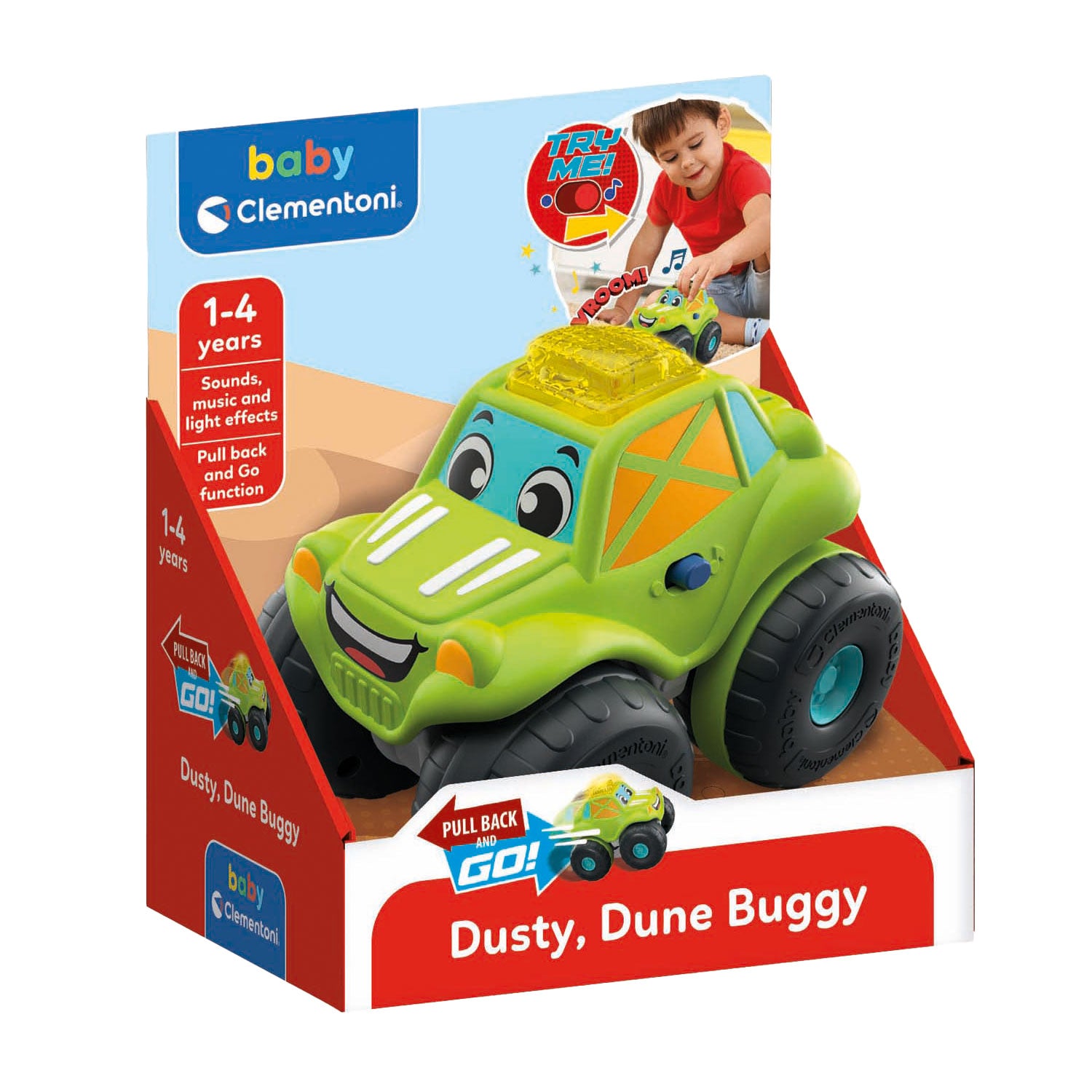 Clementoni baby pull back buggy met geluid