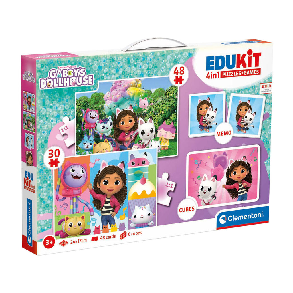 Clementoni - gabby's poppenhuis edukit 4in1 puzzels en spellen