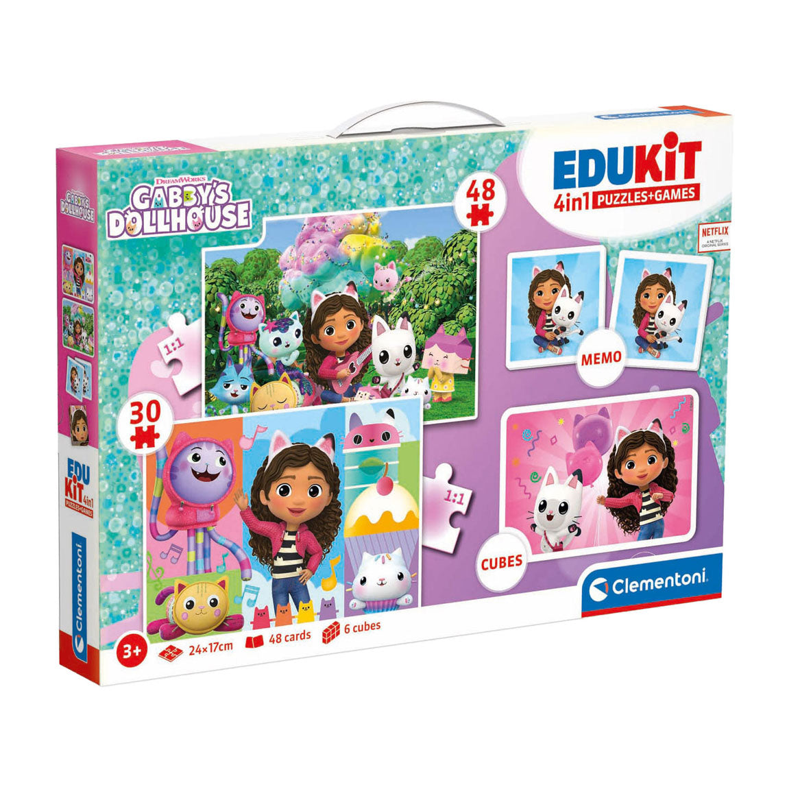 Clementoni - gabby's poppenhuis edukit 4in1 puzzels en spellen