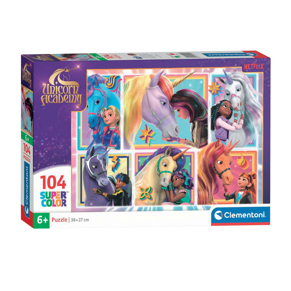 Clementoni - puzzel unicorn academy - 6 portretten 104dlg.