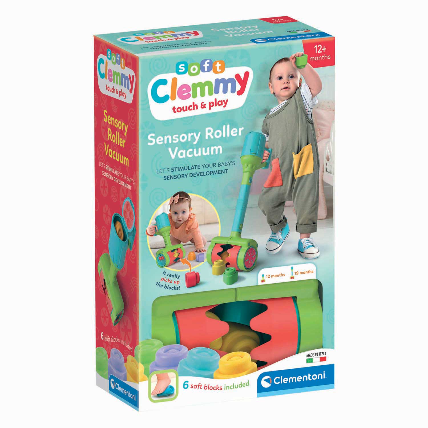 Clementoni - soft clemmy stofzuiger met 6 blokken