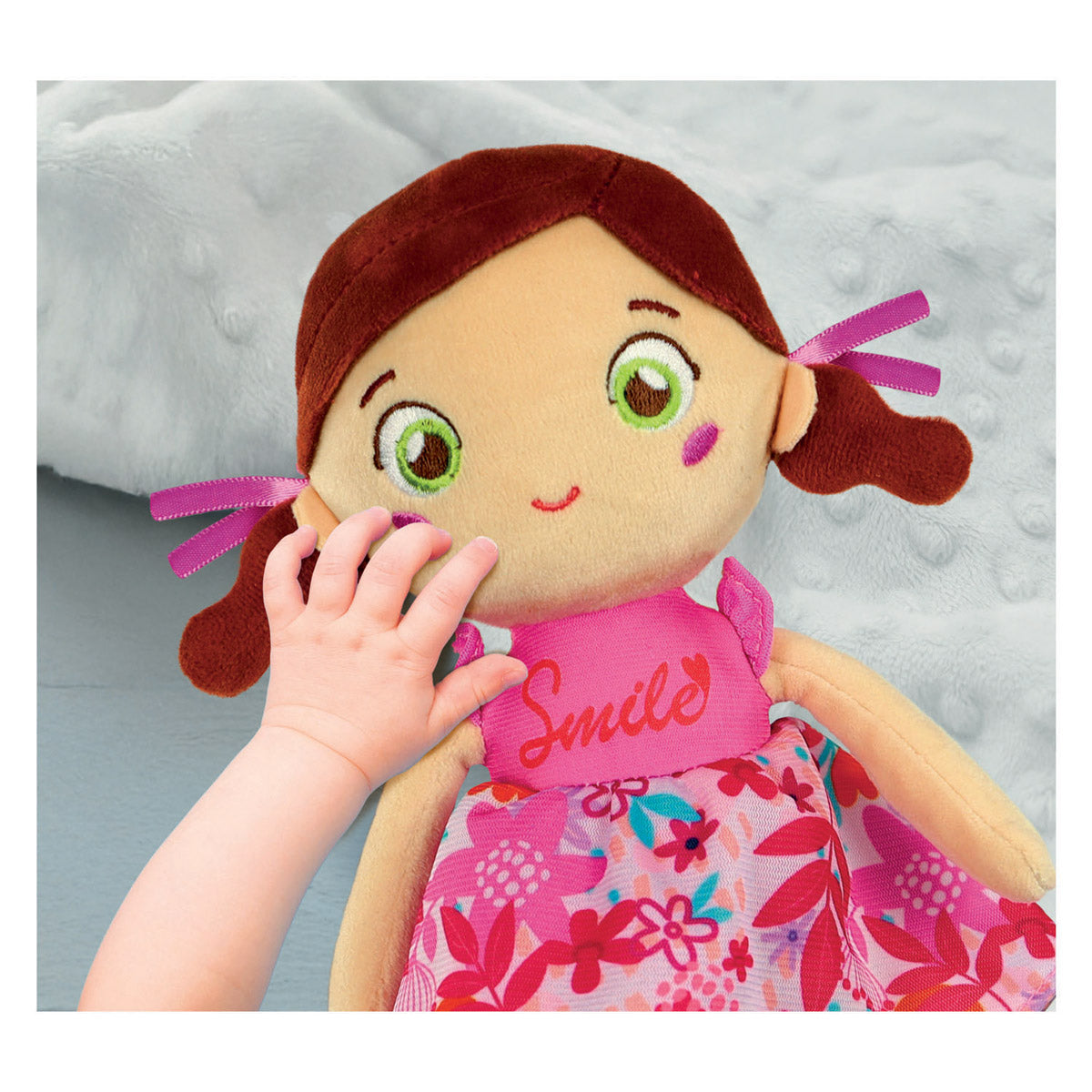 Clementoni - zachte knuffelpop pink lily - knuffel en pop voor baby en peuter - zacht kraamcadeau - wasbaar poppen speelgoed voor de allerkleinsten
