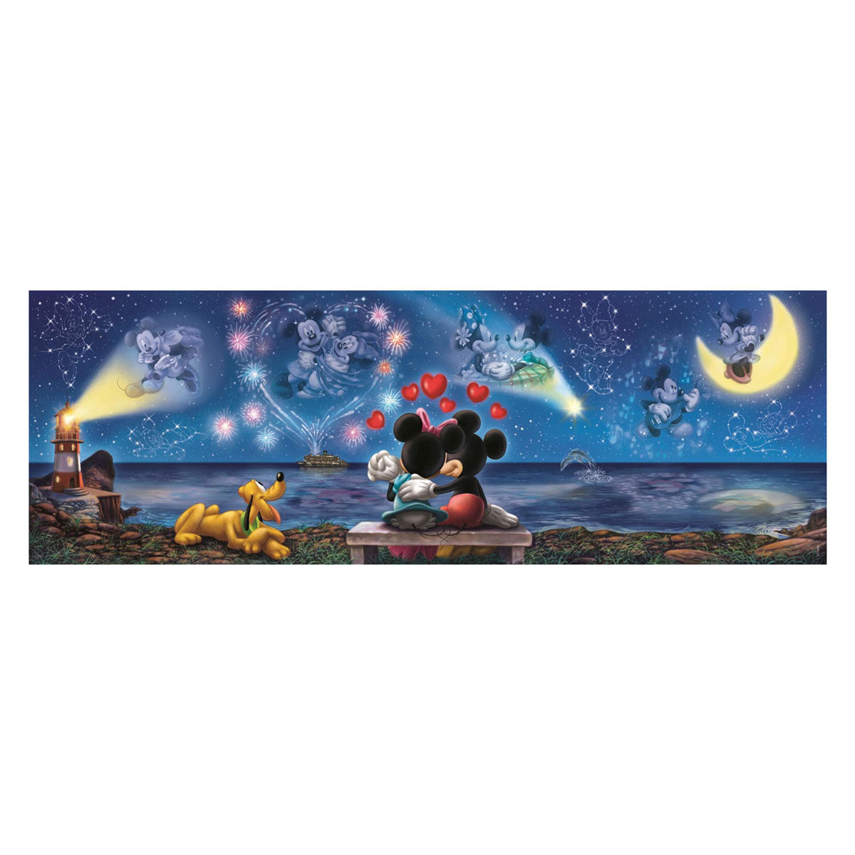 Clementoni legpuzzel mickey en minnie panorama - 1000st.