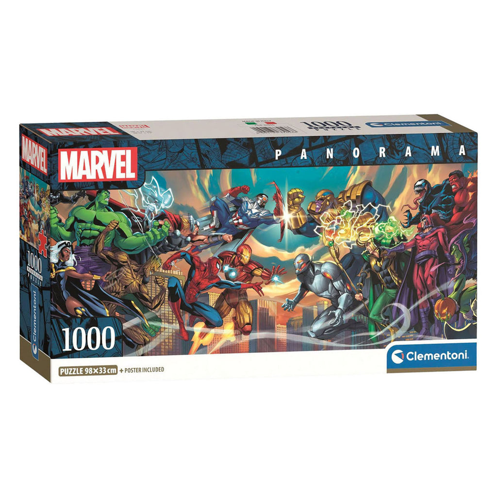 Clementoni legpuzzel marvel heroes vs villa panorama - 1000st.
