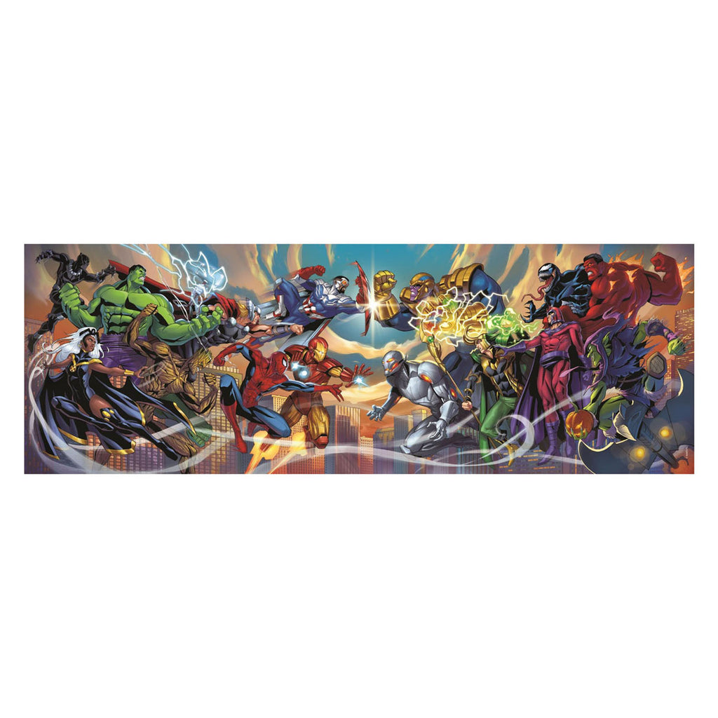Clementoni legpuzzel marvel heroes vs villa panorama - 1000st.