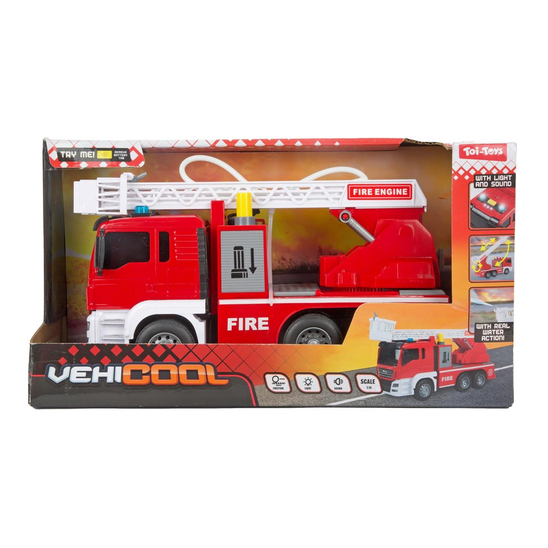 Toi-Toys - Toi-Toys Vehicool brandweer ladderwagen 28cm