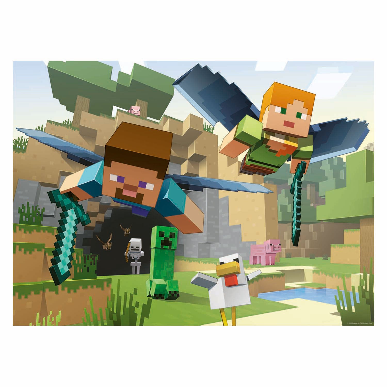 Ravensburger - legpuzzel minecraft avonturen - 200 stuks xxl