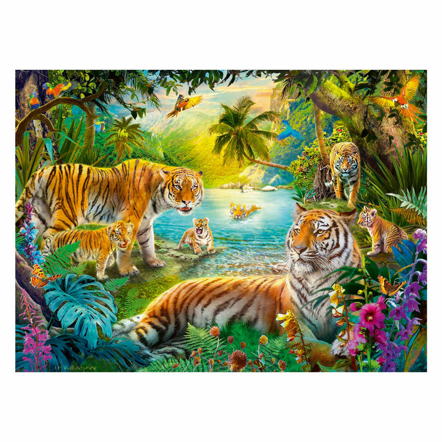 Ravensburger legpuzzel tijgerfamilie in de oase - 500st.