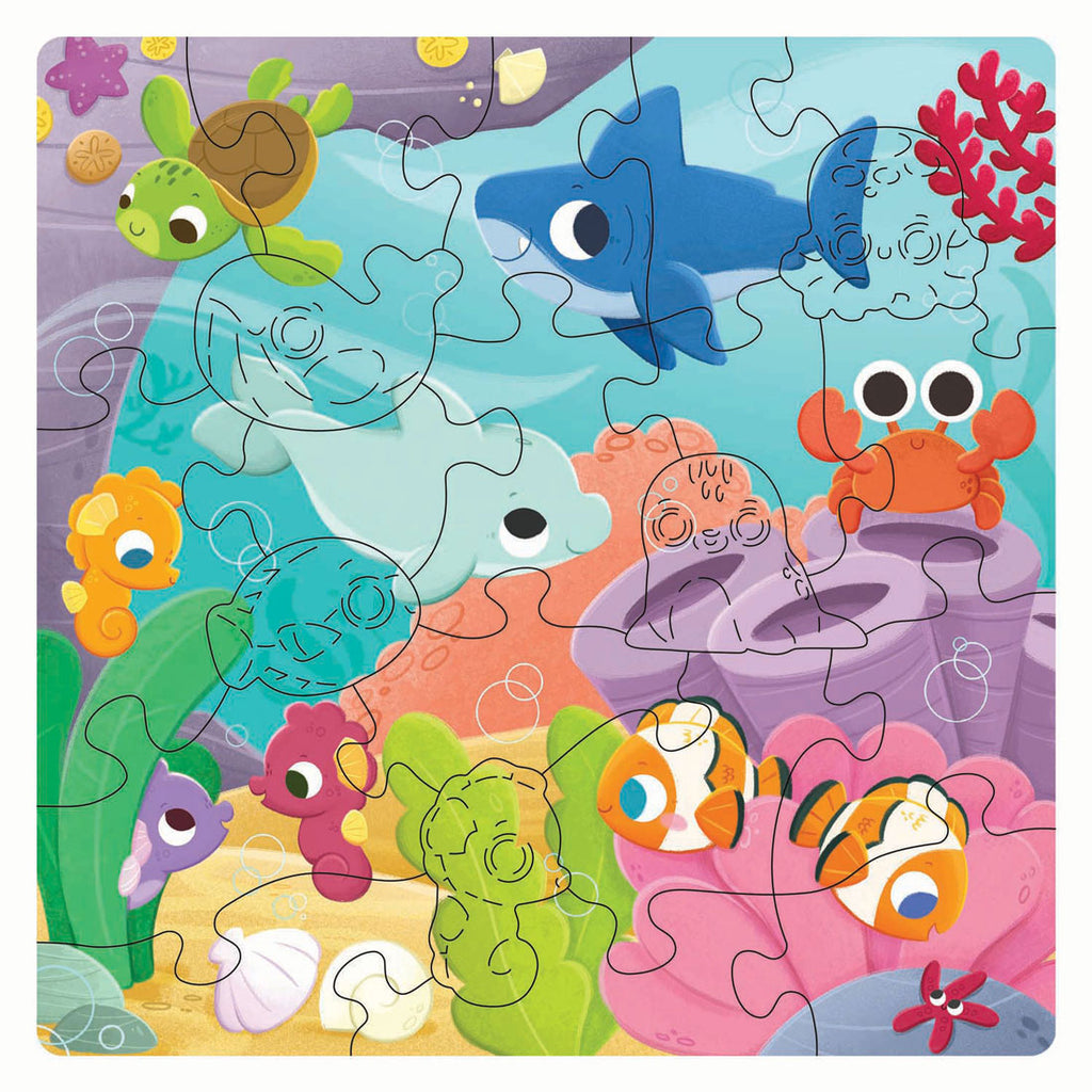 Ravensburger houten puzzel onderwaterdieren - educatief speelgoed 22 stukjes.