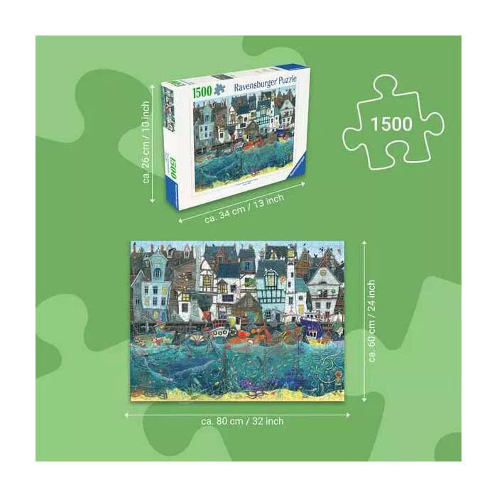Ravensburger - puzzel habour of wonders: a bustling fantasy port - legpuzzel - 1500 stukjes