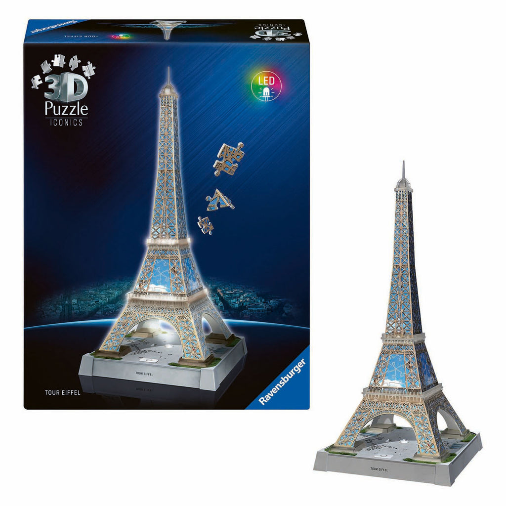 Ravensburger - 3d puzzel iconics eiffeltoren - met licht - 243st.