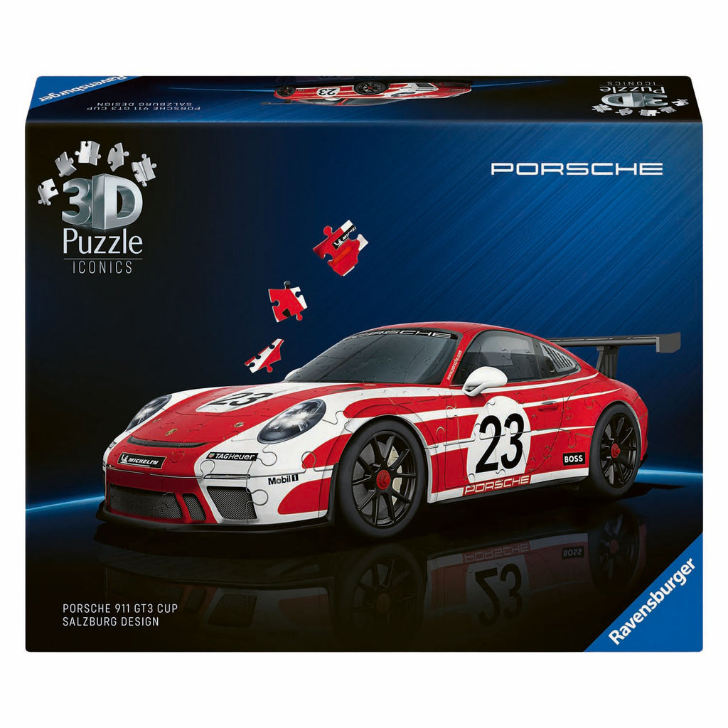 Ravensburger - iconics: porsche 911 "salzburg edition" - 3d puzzel - 108 stukjes - bouwset voor kinderen vanaf 8 jaar