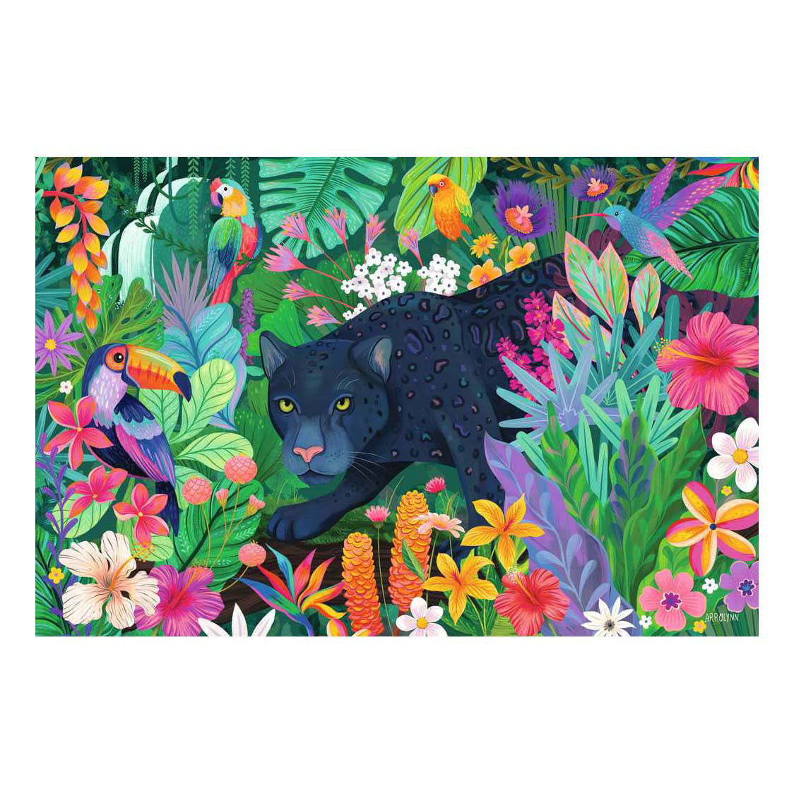Ravensburger - legpuzzel panther in flowery jungle - 3000st.