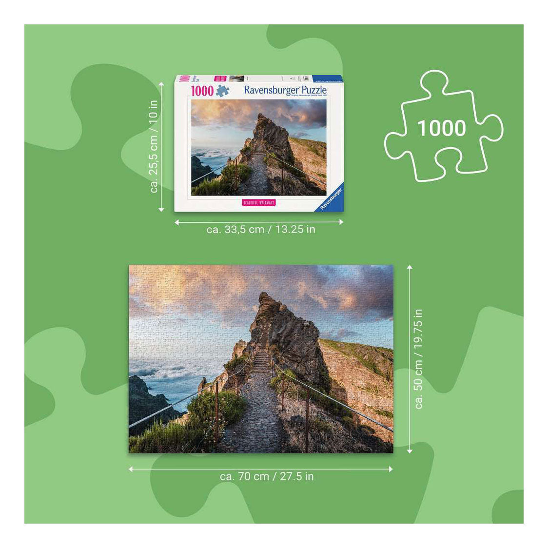 Ravensburger - – hemels bergpad – legpuzzel – 1000 stukjes