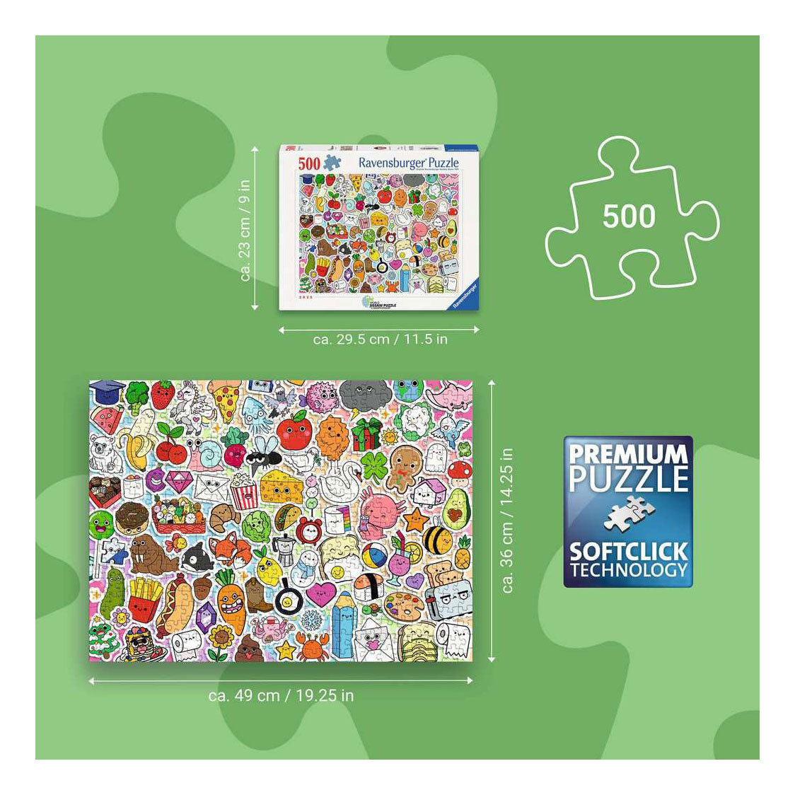 Ravensburger - puzzel cute kawaii 500st