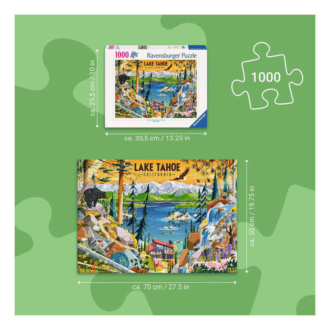 Ravensburger - – sacred lake tahoe – legpuzzel – 1000 stukjes