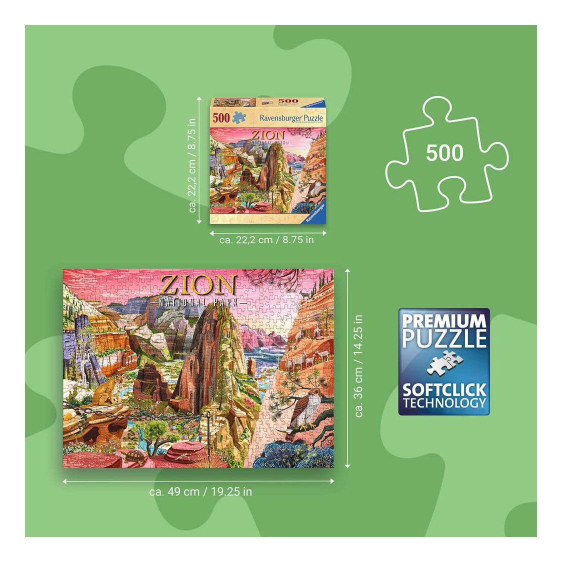 Ravensburger - – zion national park – legpuzzel – 500 stukjes