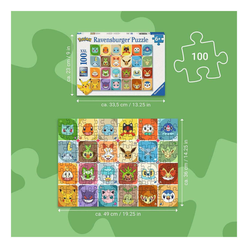 Ravensburger - puzzel pokã©mon 100 xxl stukjes