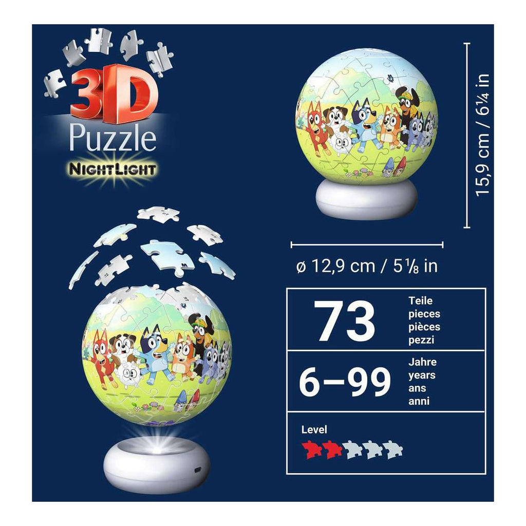 Ravensburger 3d puzzel nachtlamp bluey - 73st.