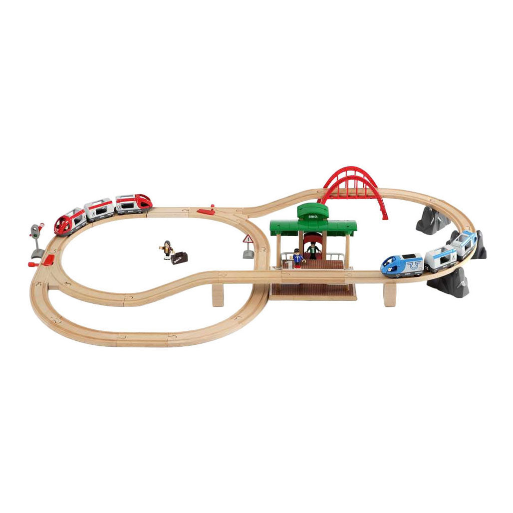 BRIO - BRIO treinset met perron en twee treinen - 42dlg.