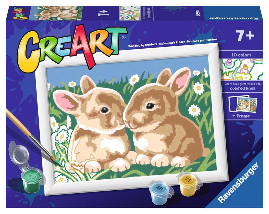 Ravensburger - creart schilderen op nummer - pluizige konijntjes