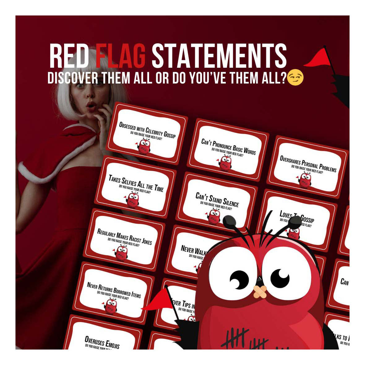 Fried potatoes raise your red flag original | partyspel | kaartspel voor vrienden en groepen | engelse versie | 2–20+ spelers