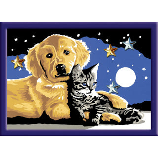 Ravensburger - creart schilderen op nummer hond en poes glitter