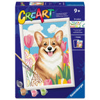 Ravensburger – creart: floral corgi – schilderen op nummer