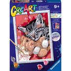 Ravensburger - creart schilderen op nummer - vredige kitten
