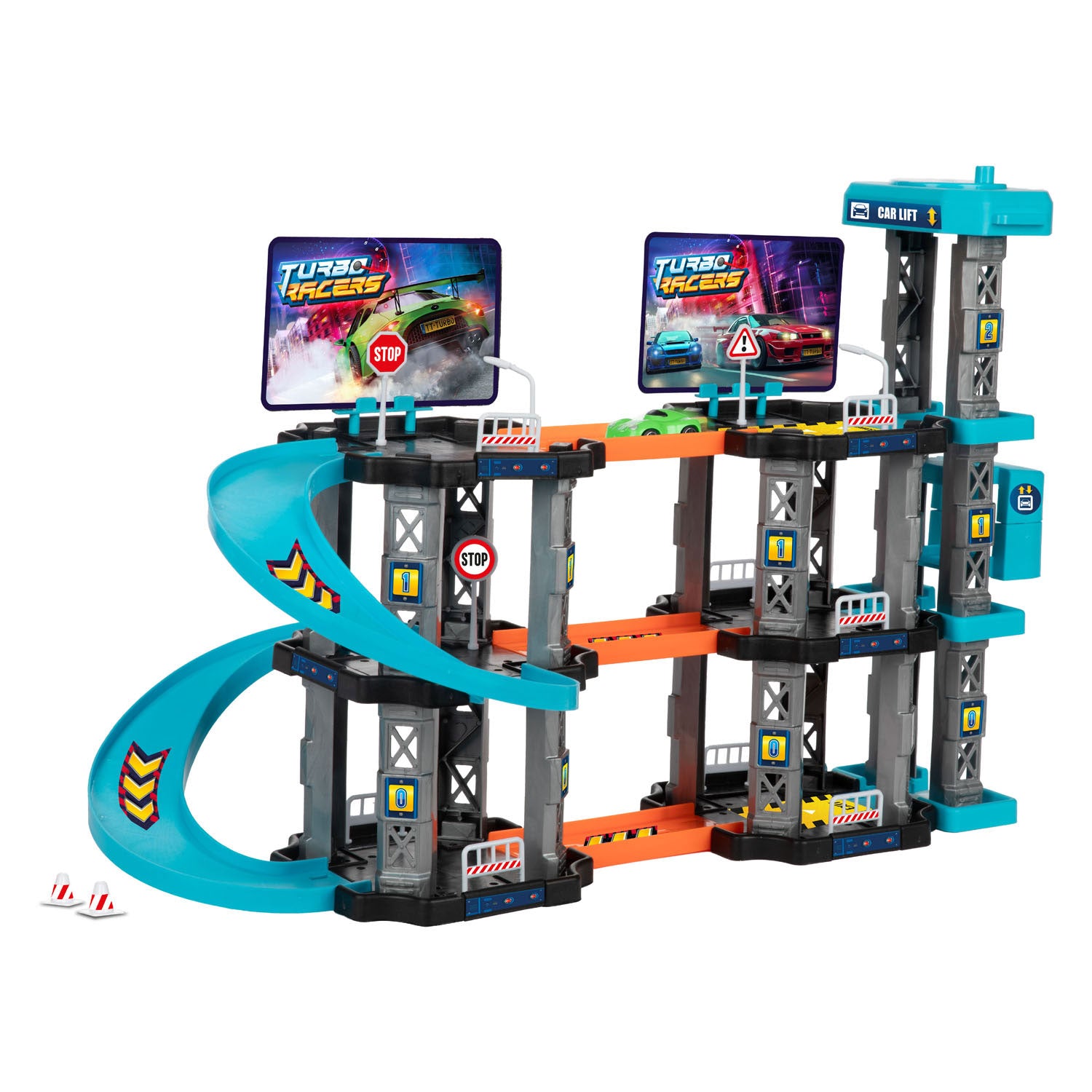 Turbo Racers - Turbo Racers parkeergarage met lift