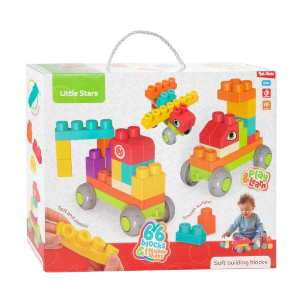 Toi-Toys - Toi-Toys Little stars soft bouwstenen - 66 stuks
