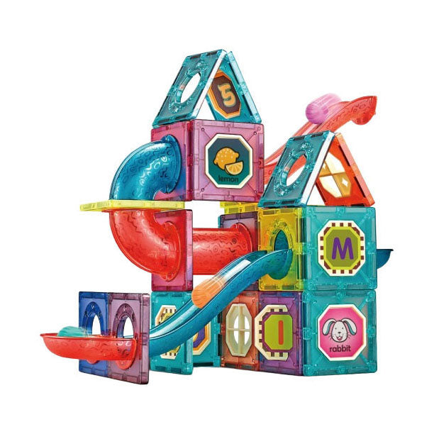 Toi-Toys - Toi-Toys Bouwset magneetpanelen knikkerbaan - 78dlg.