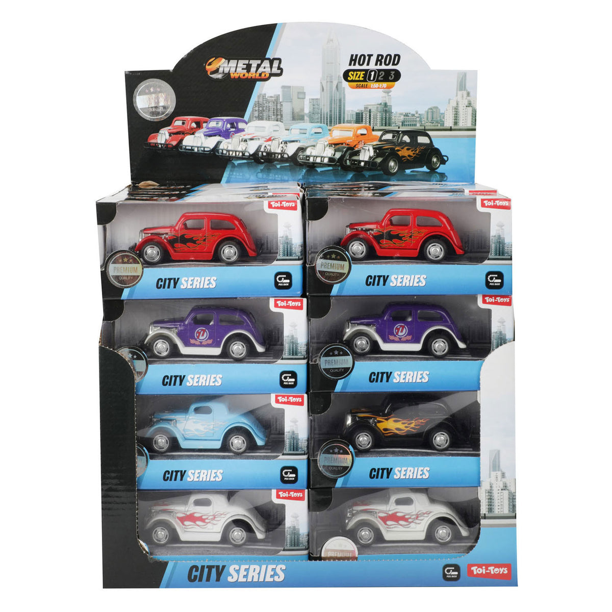 Toi-toys toi toys die-cast pullback stadsauto (1 stuk) assorti