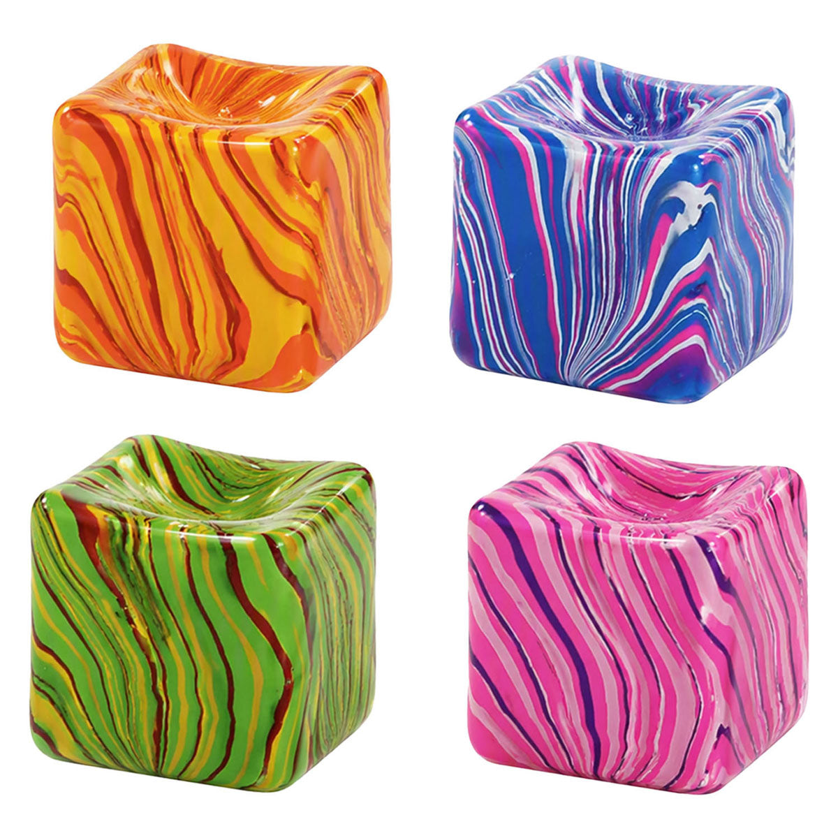Toi-Toys - Toi-Toys Squishdough knijpkubus marmer - 8cm 160gr