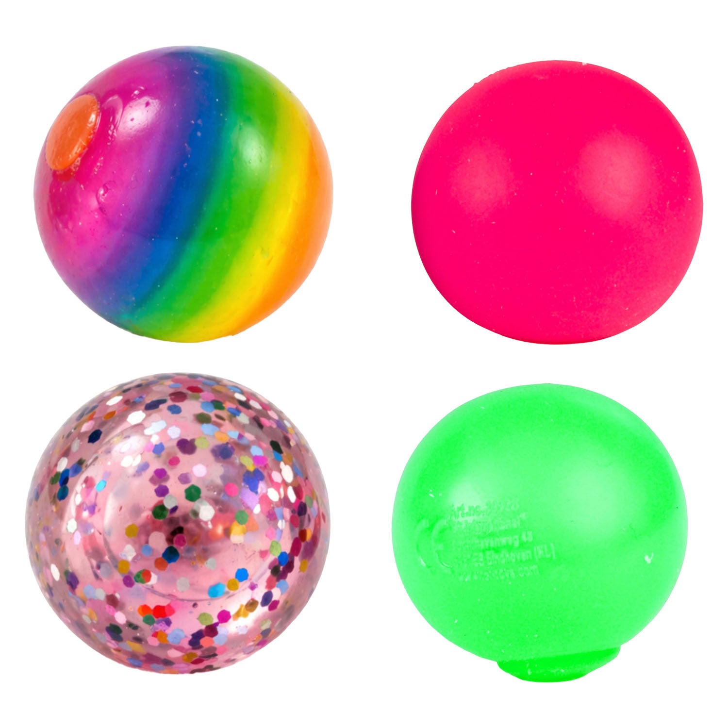 Toi-Toys - Toi-Toys Squishdough set knijpballen glitter neon 5cm 4-pack