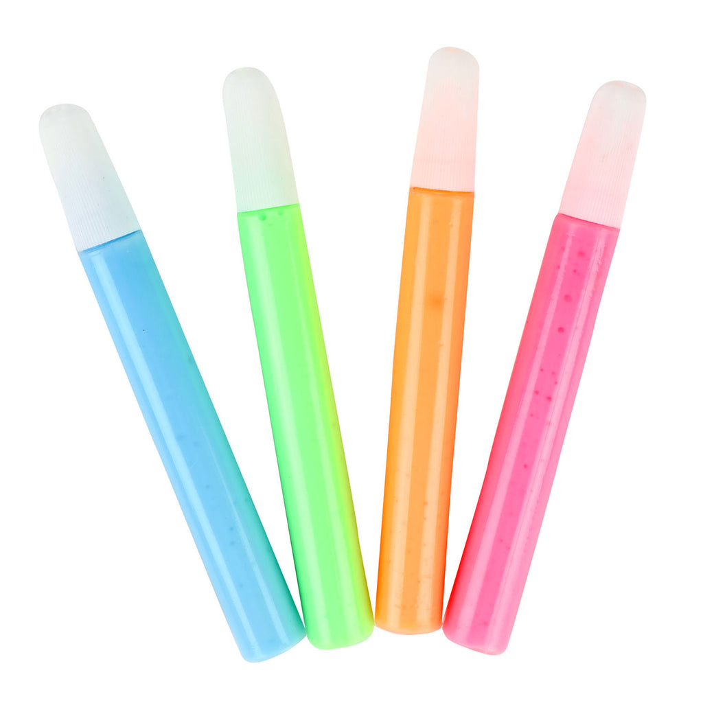 Toi-Toys - Toi-Toys Knijp textielstiften glow in the dark 4 stuks