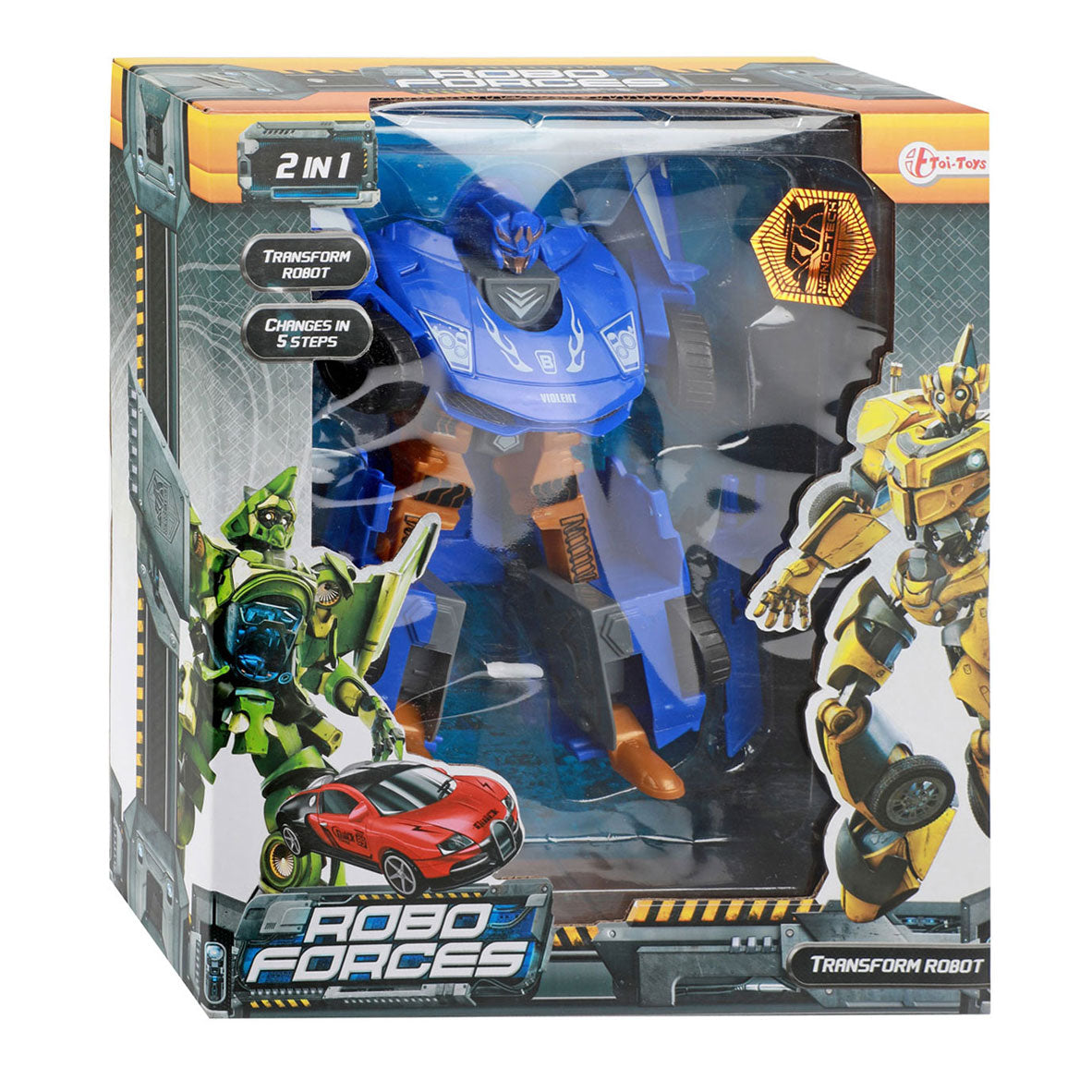 Robot verander auto 21 cm 4 assorti | 2 stuks
