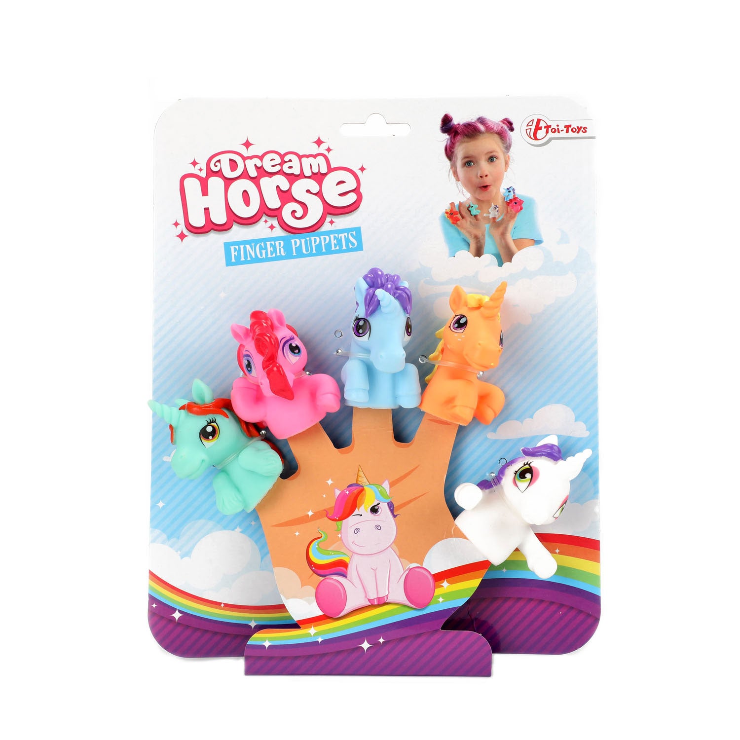 Toi-toys vingerpoppen eenhoorn, 5st.