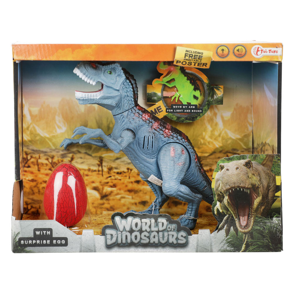 Toi-toys world of dinosaurs speelset dinosaurus met geluid junior geel 2-delig