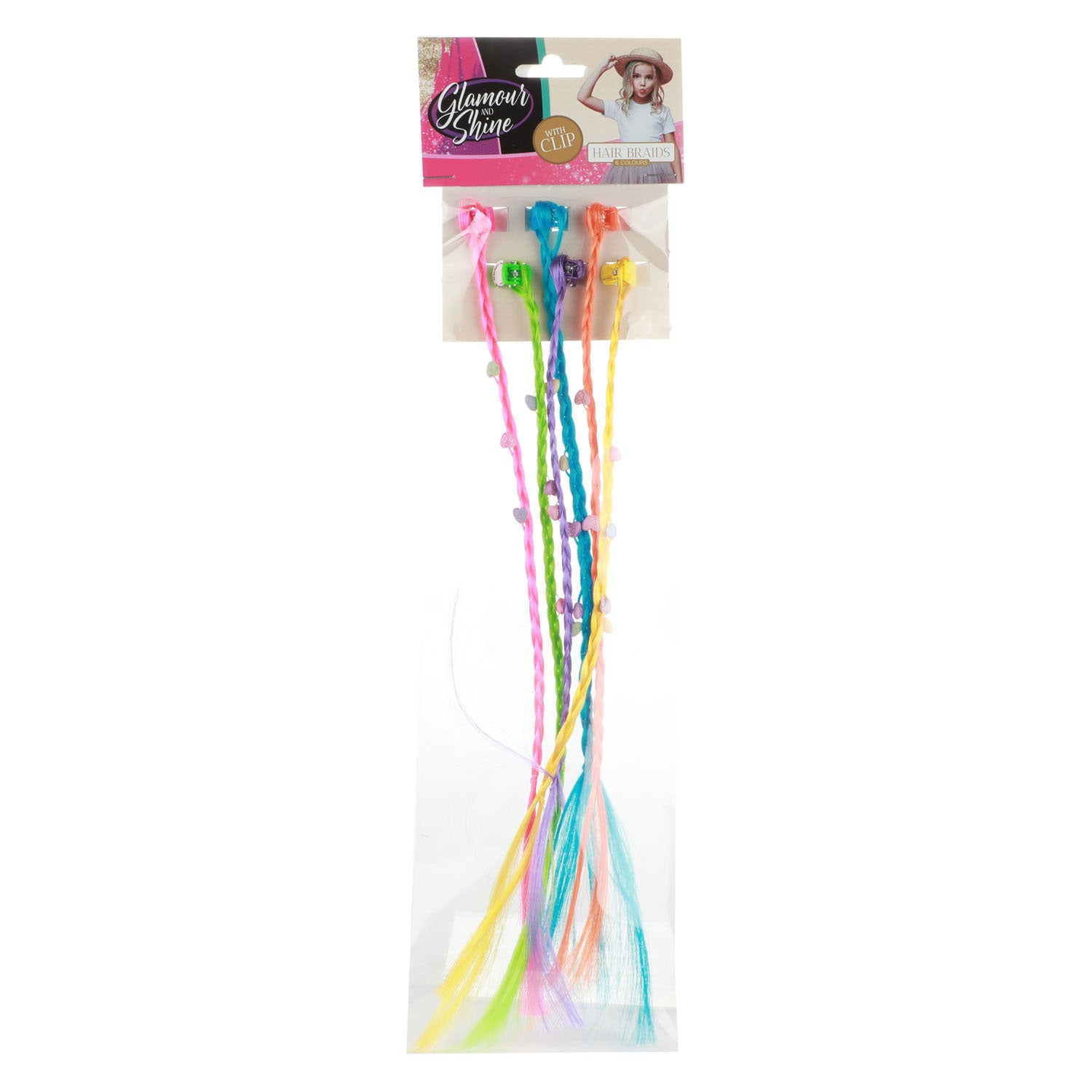 Toi-toys haarlok haarclip met hartjes, 6st.