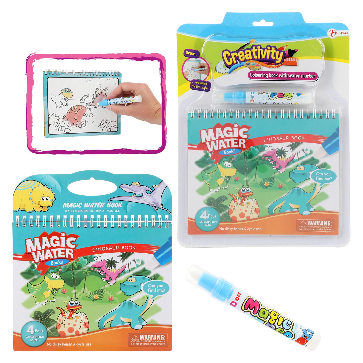 Toi-toys toi toys kleuren met water 'dino'