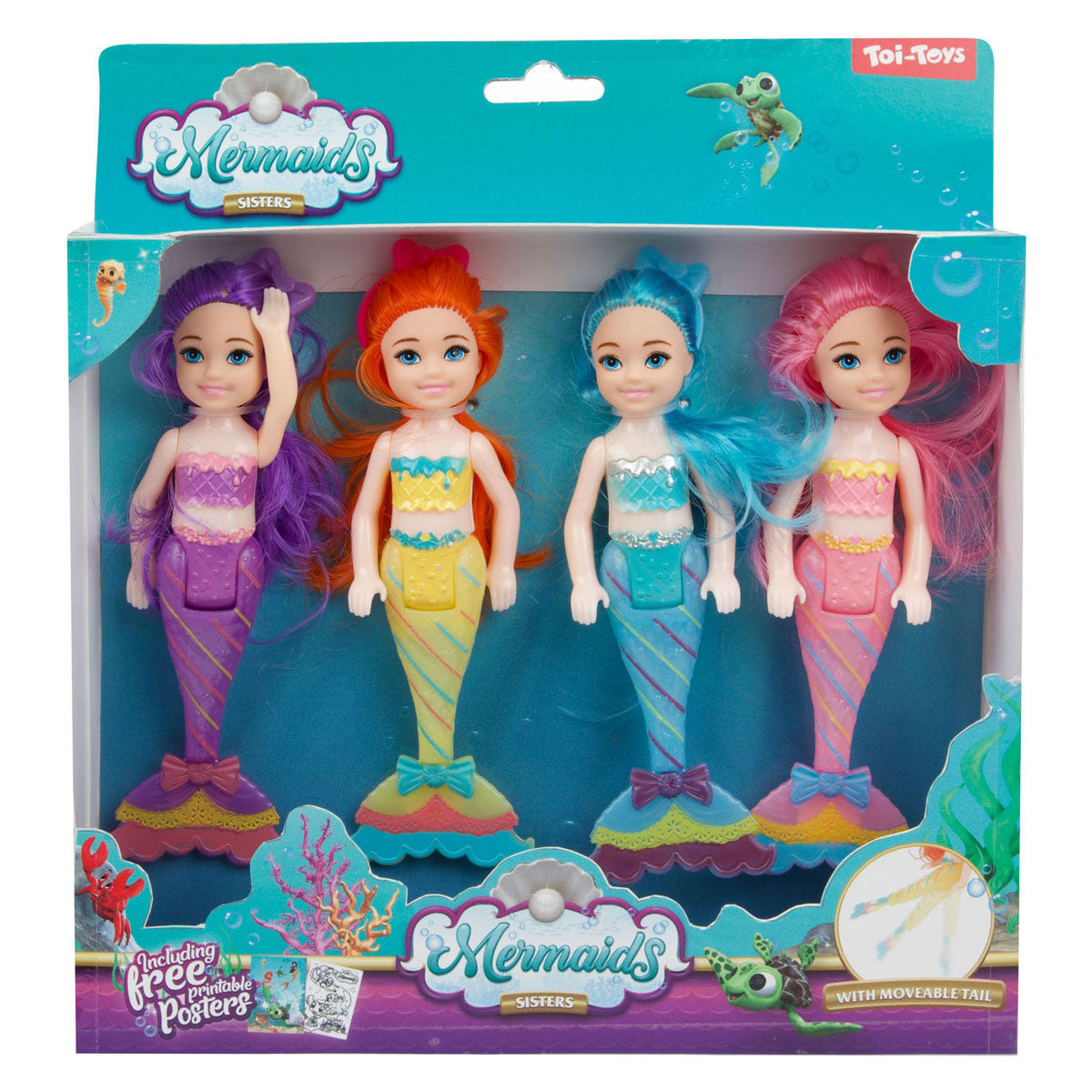 Toi-toys mermaids zeemeermin pop zusjes, 4st.