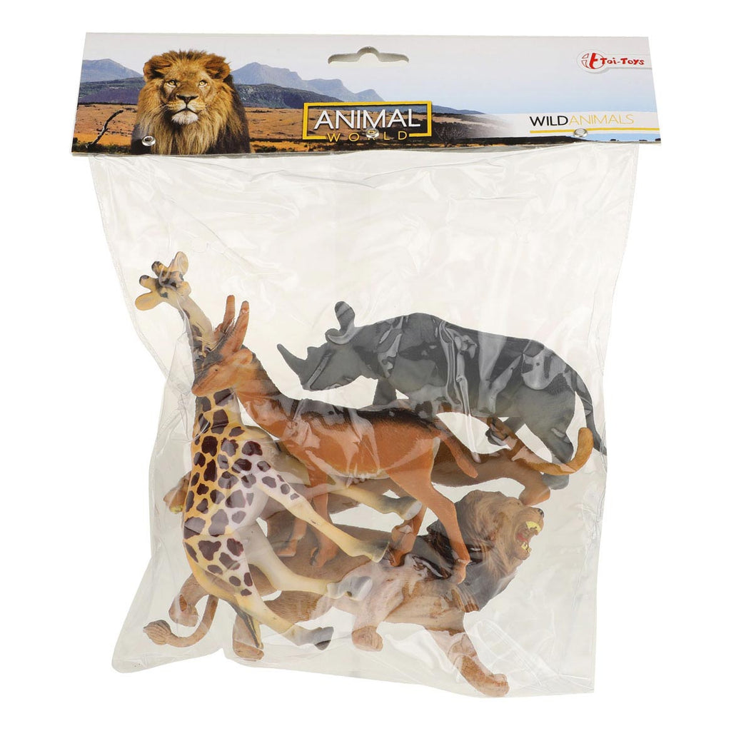 Toi-toys animal world wilde dieren deluxe, 5st.