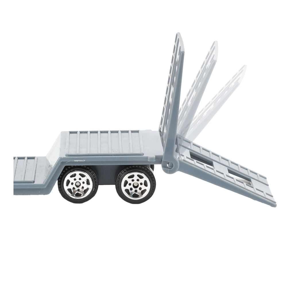 Toi-toys metal vrachtwagen met oplegger en helikopter