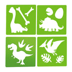 Toi-toys world of dinosaurs stoepkrijt dino met sjablonen, 10dlg.